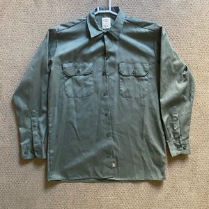 Green Dickies Long sleeve work shirt
